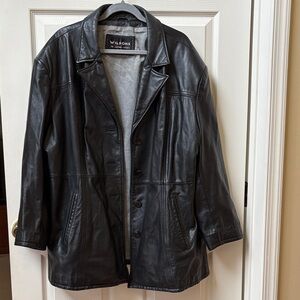 Wilson Black Leather blazer jacket